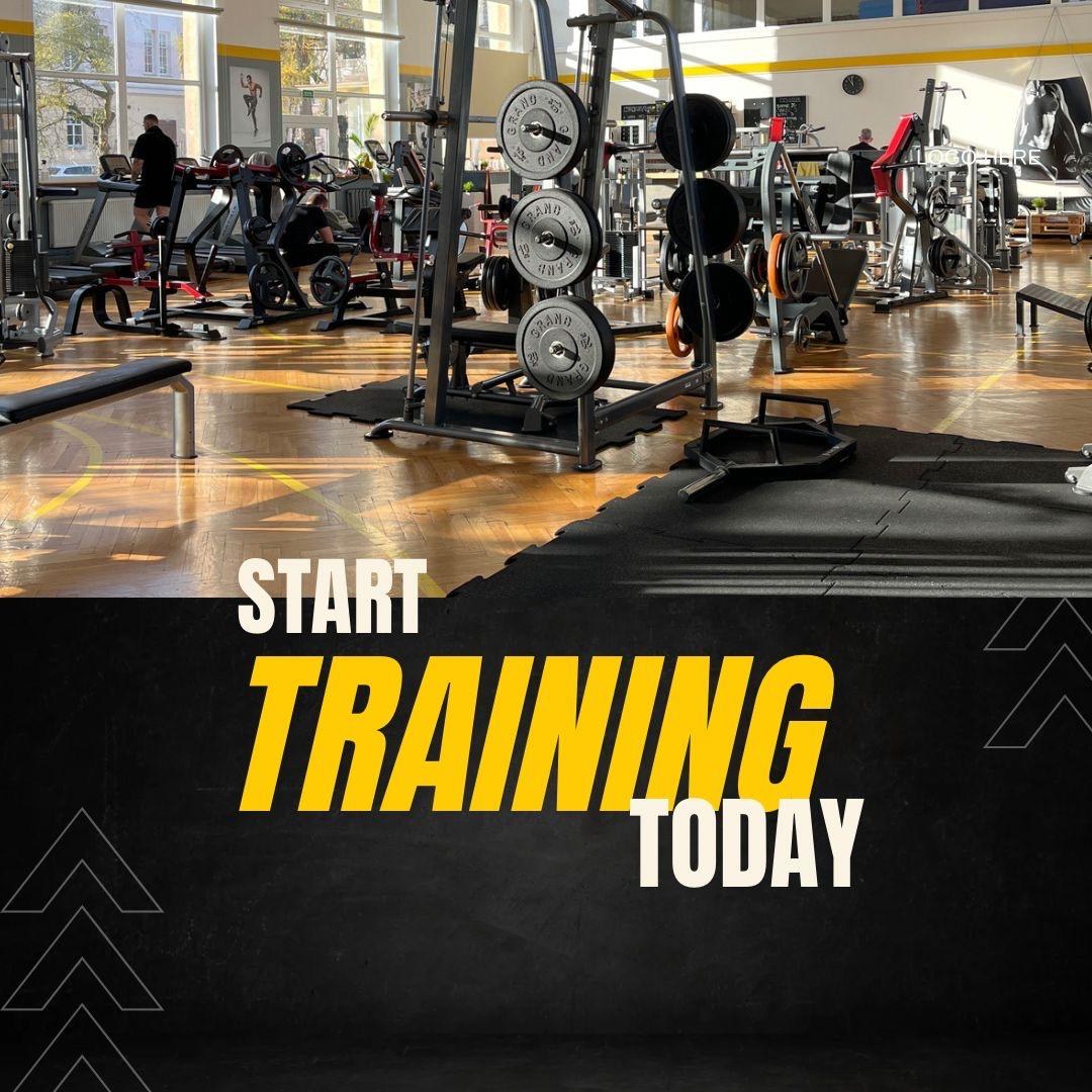 Hala treningowa myGym z hasłem Start training today